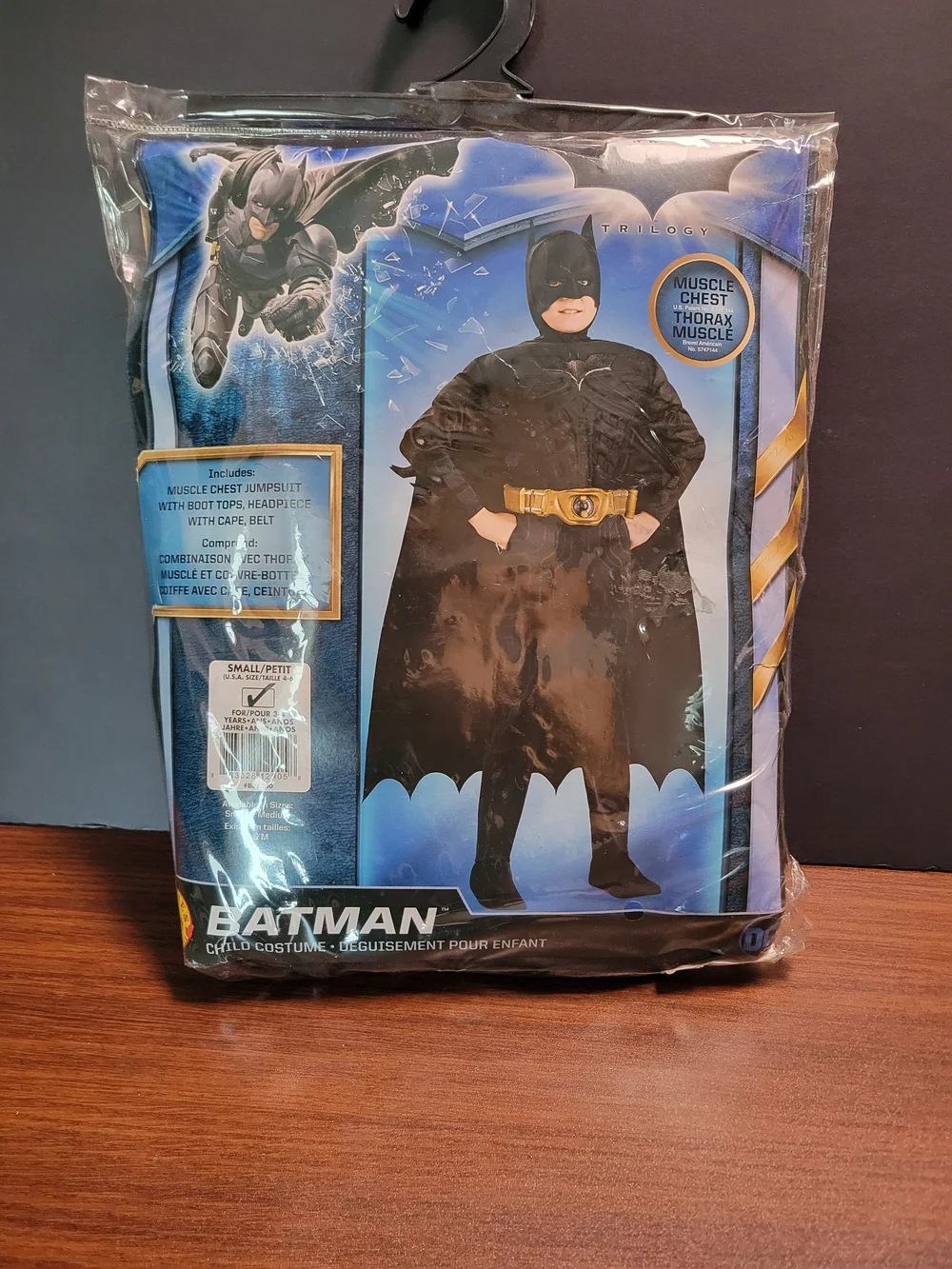 Batman Kids Black Costume with Gold Belt Accent